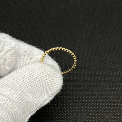 14K Real Solid Gold Dot Ring for Women , Dainty Beaded Ring , 14K Gold Stackable Ring , 14K Solid Yellow Gold Ring , Gift for Her