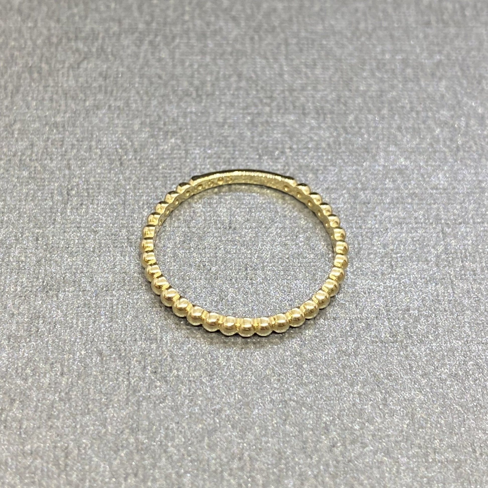 14K Real Solid Gold Dot Ring for Women , Dainty Beaded Ring , 14K Gold Stackable Ring , 14K Solid Yellow Gold Ring , Mother's Day Gift