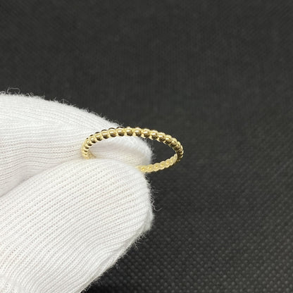 14K Real Solid Gold Dot Ring for Women , Dainty Beaded Ring , 14K Gold Stackable Ring , 14K Solid Yellow Gold Ring , handmade jewelry