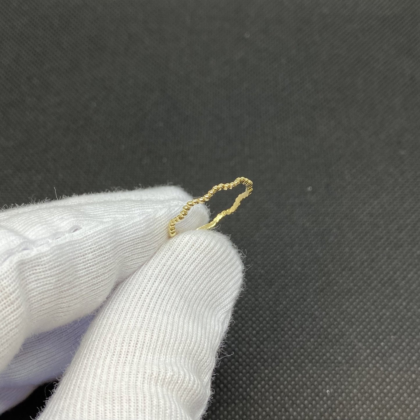 14K Real Solid Gold Dot Wave Ring for Women , Gold Wave Ring , 14K Solid Gold Thin Band , 14K Gold Stackable Wave Ring , Christmas Gift for Her