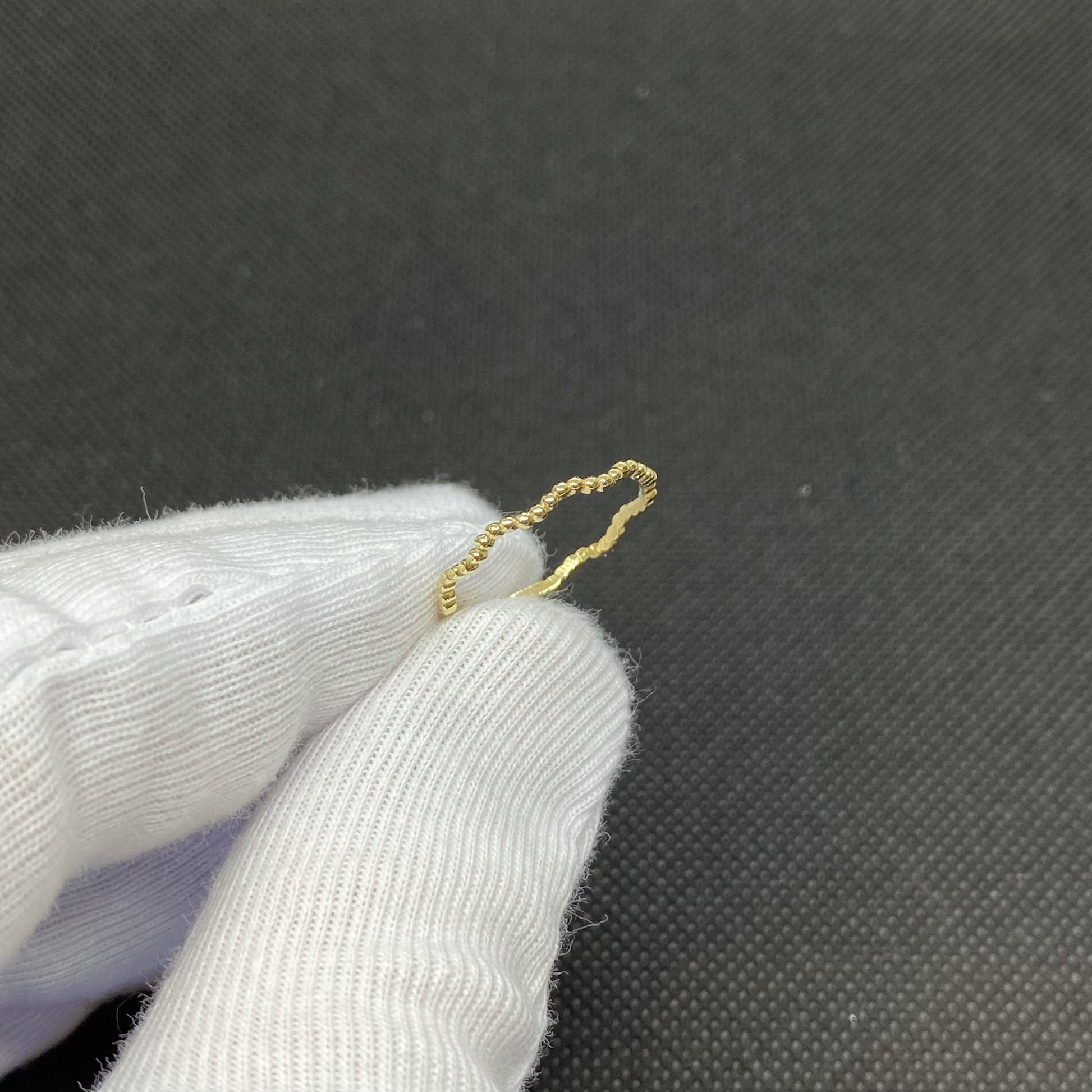 14K Real Solid Gold Dot Wave Ring for Women , Gold Wave Ring , 14K Solid Gold Thin Band , 14K Gold Stackable Wave Ring , Christmas Gift for Her