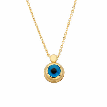 14K Real Solid Gold Evil Eye Necklace for Women | Dainty Turkish Nazar Protection Lucky Good Luck Pendant Necklaces Birthday Christmas Mother’s Day gift for her