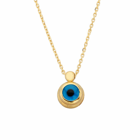 14K Real Solid Gold Evil Eye Necklace for Women | Dainty Turkish Nazar Protection Lucky Good Luck Pendant Necklaces Birthday Christmas Mother’s Day gift for her