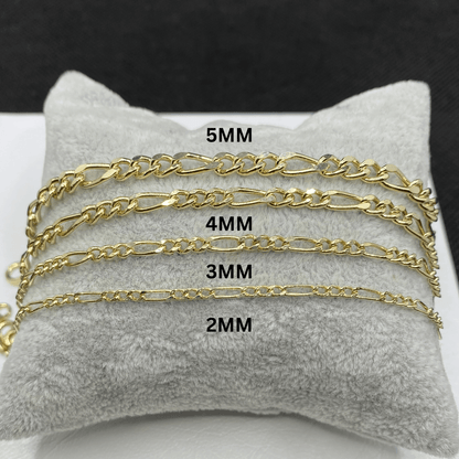 14K Real Solid Gold Figaro Bracelet, Figaro Chain Bracelet with Turquoise Birthstone , Link Bracelet Gold , Chain Bracelet Gold