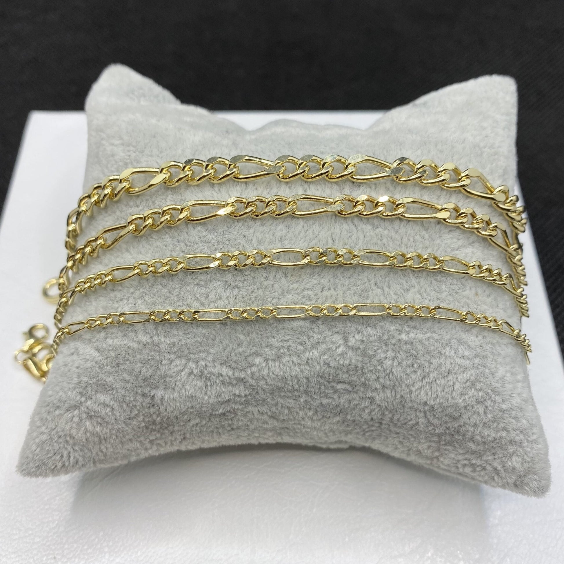 14K Real Solid Gold Figaro Necklace , Figaro Chain Necklace with Turquoise Birthstone , Link Necklace ,Gold Chain Necklace for Men Women