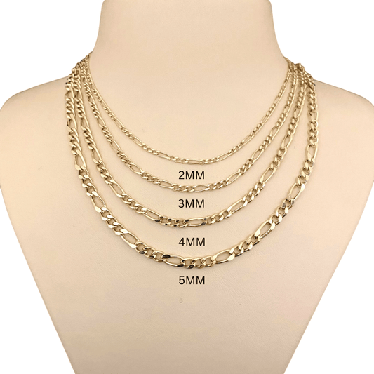 14K Real Solid Gold Figaro Necklace , Figaro Chain Necklace with Turquoise Birthstone , Link Necklace , Gold Chain Necklace for Men Women