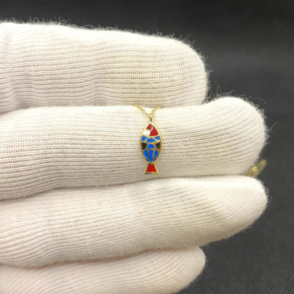 14K Real Solid Gold Fish Necklace for Women , Fish Jewelry ,Fish Pendant ,Fish Gifts , Gold Charm Necklace , Sea Necklace ,Birthday Gifts