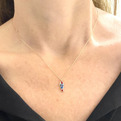 14K Real Solid Gold Fish Necklace for Women , Fish Jewelry ,Fish Pendant ,Fish Gifts , Gold Charm Necklace , Sea Necklace , Birthday Gifts