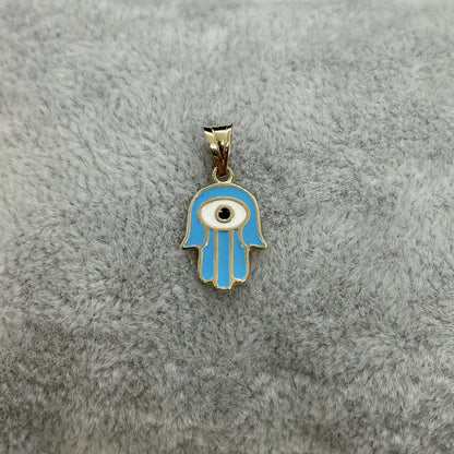 14K Real Solid Gold Hamsa Necklace for Women , Charm Hamsa Pendant , Evil Eye Hamsa Hand Jewelry , Handmade Birthday Christmas Gift for mom