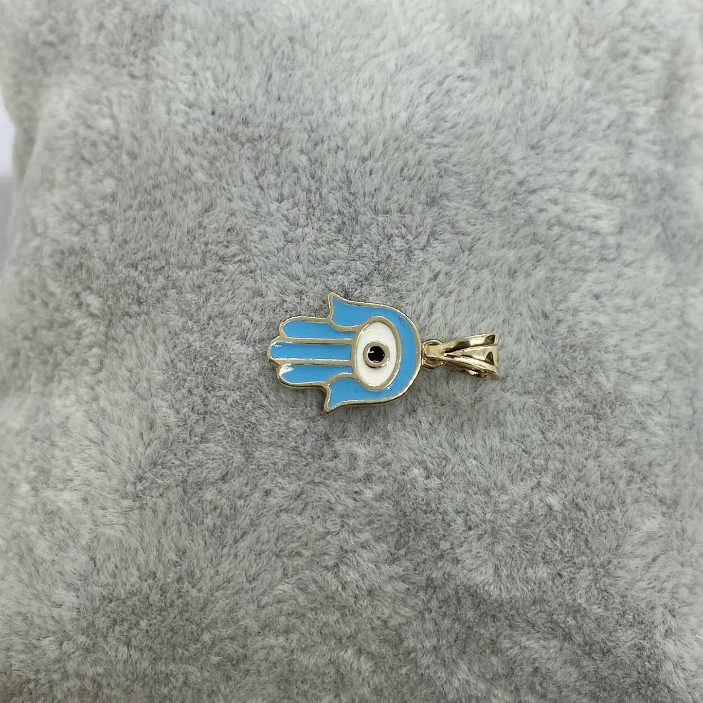 14K Real Solid Gold Hamsa Necklace for Women , Charm Hamsa Pendant , Evil Eye Hamsa Hand Jewelry , Handmade Gift for Her