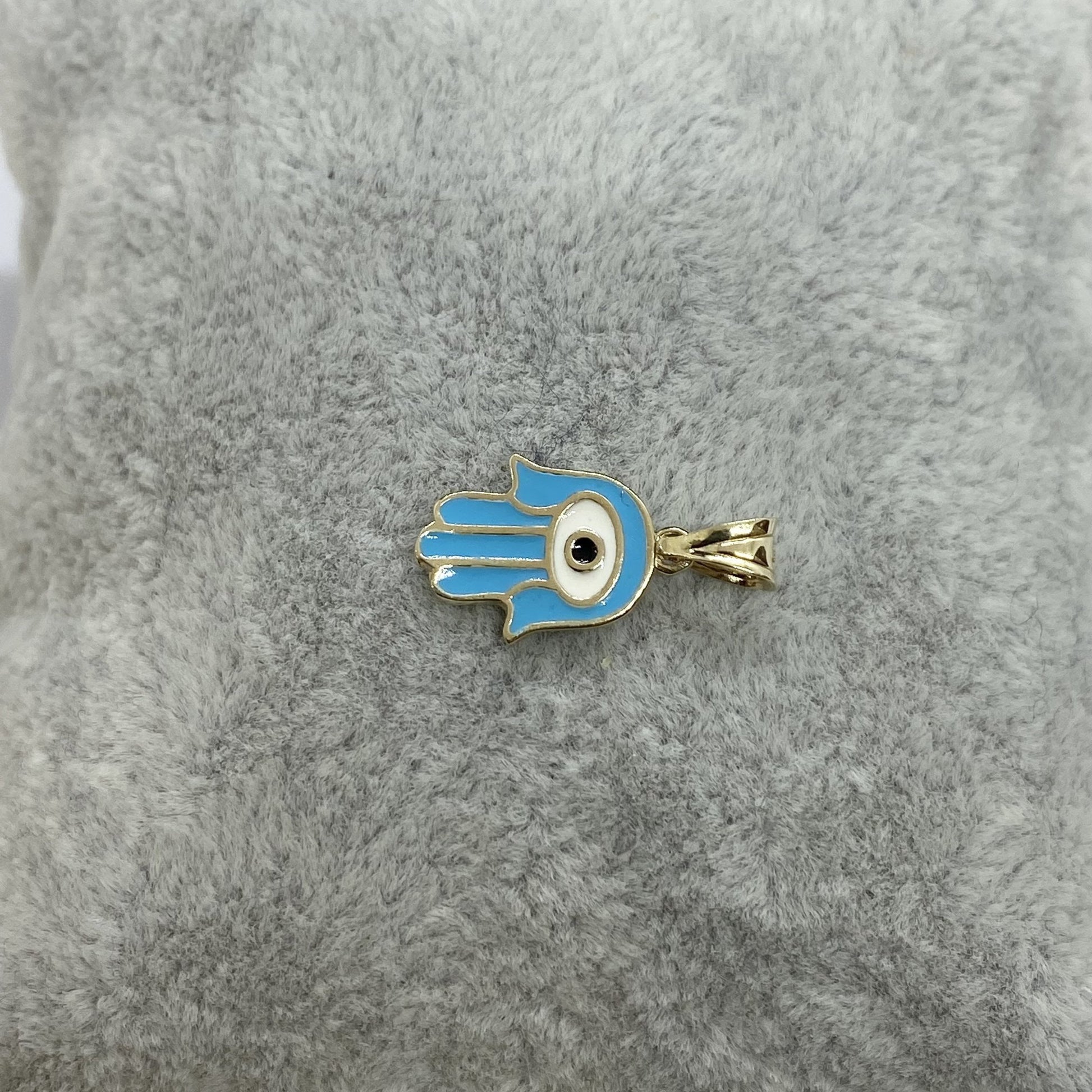 14K Real Solid Gold Hamsa Necklace for Women , Charm Hamsa Pendant , Evil Eye Hamsa Hand Jewelry , Handmade Gift for Her