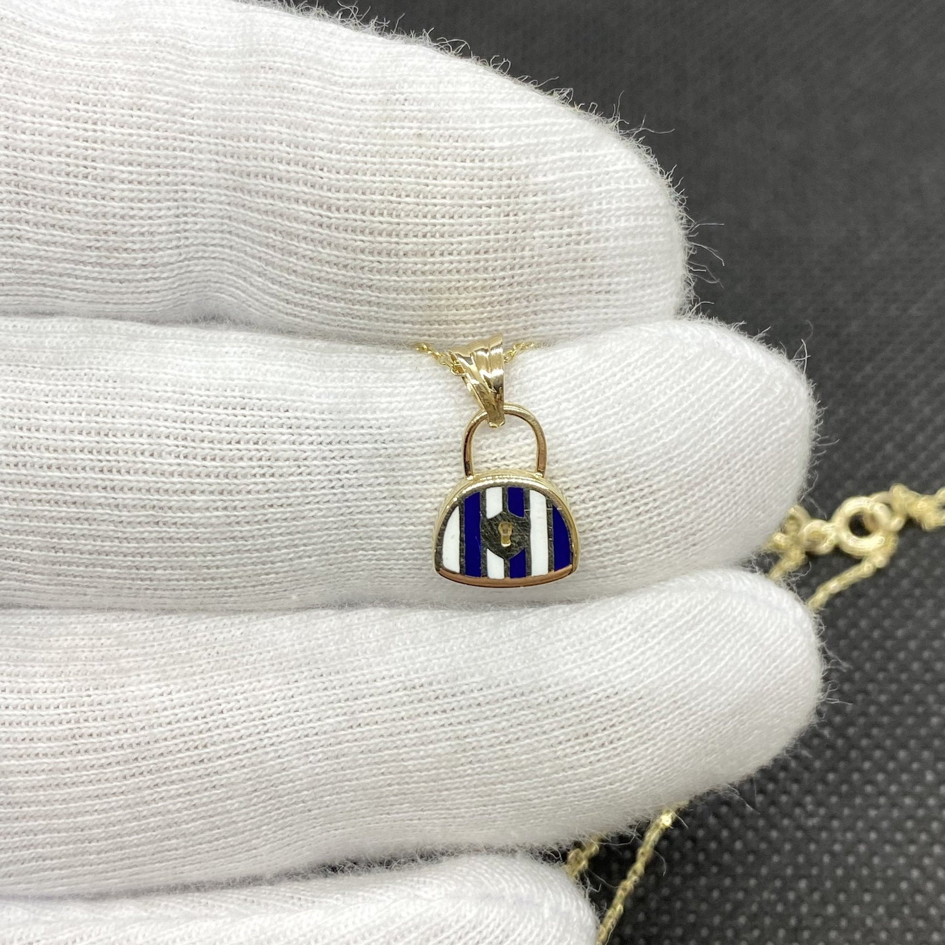 14K Real Solid Gold Handbag Pendant Necklace for Women , Dainty Bag Gold Necklace , Handmade Jewelry , Mother's day gift for her mom