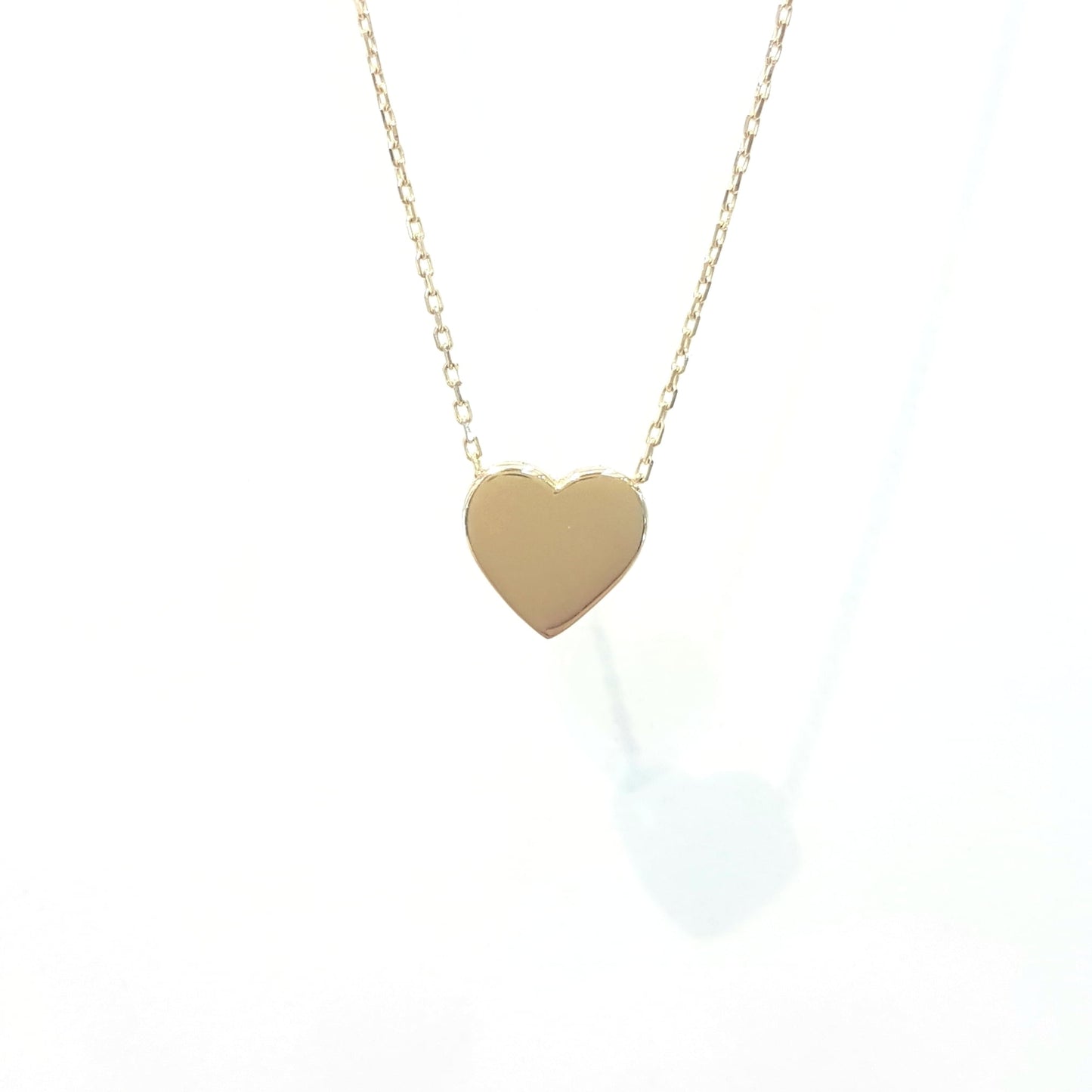 14K Real Solid Gold Heart Design Cute Tiny Dainty Pendant Necklace Best Birthday Gift for Women Girlfriend Girl