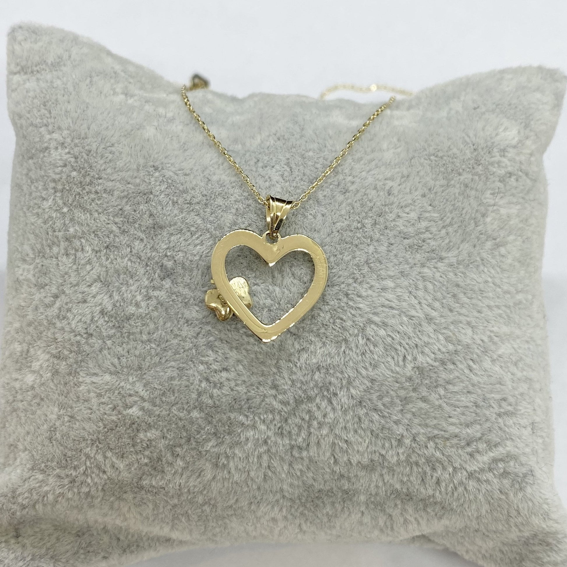 14K Real Solid Gold Heart Pendant Necklace for Women, Butterfly Necklace Gold, Gold Heart Necklace , Birthday Gift for her, Handmade Jewelry