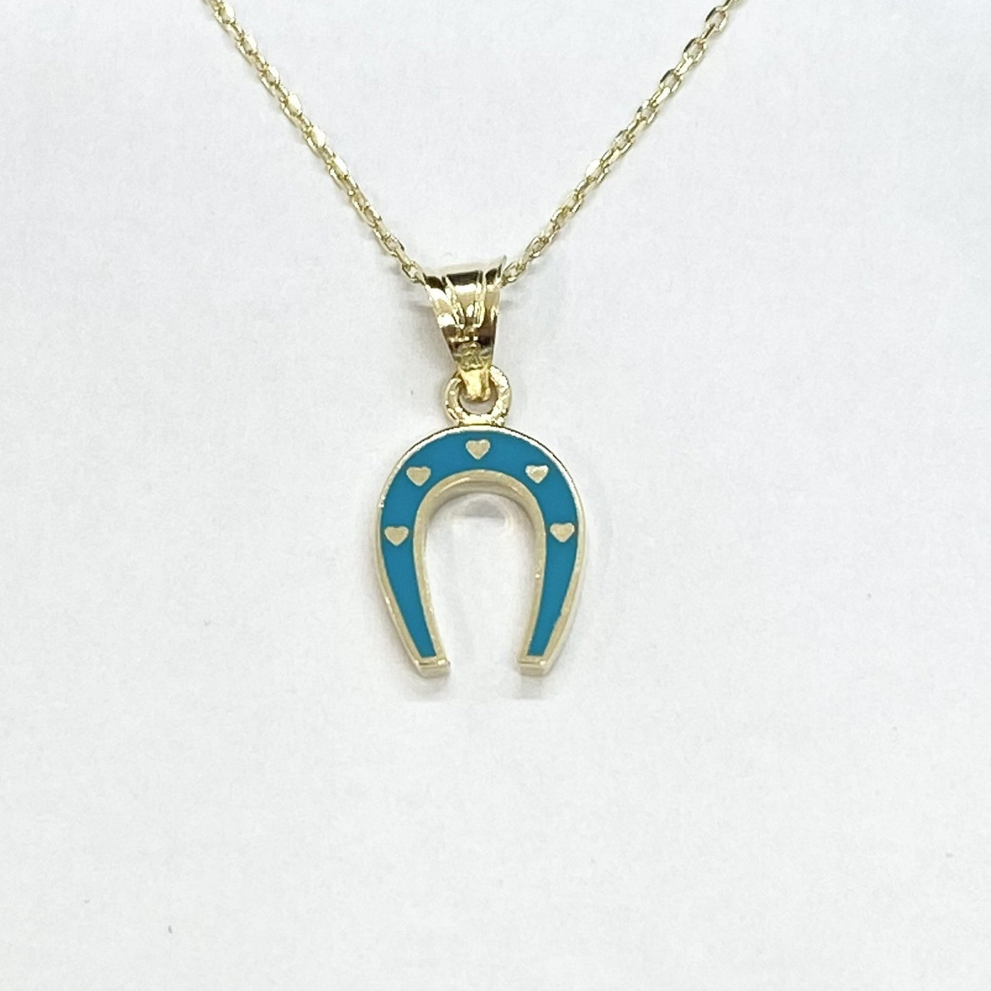 14K Real Solid Gold Horseshoe Necklace for Women , Lucky Horseshoe Pendant , Charm Horseshoe Jewelry, Birthday Gift