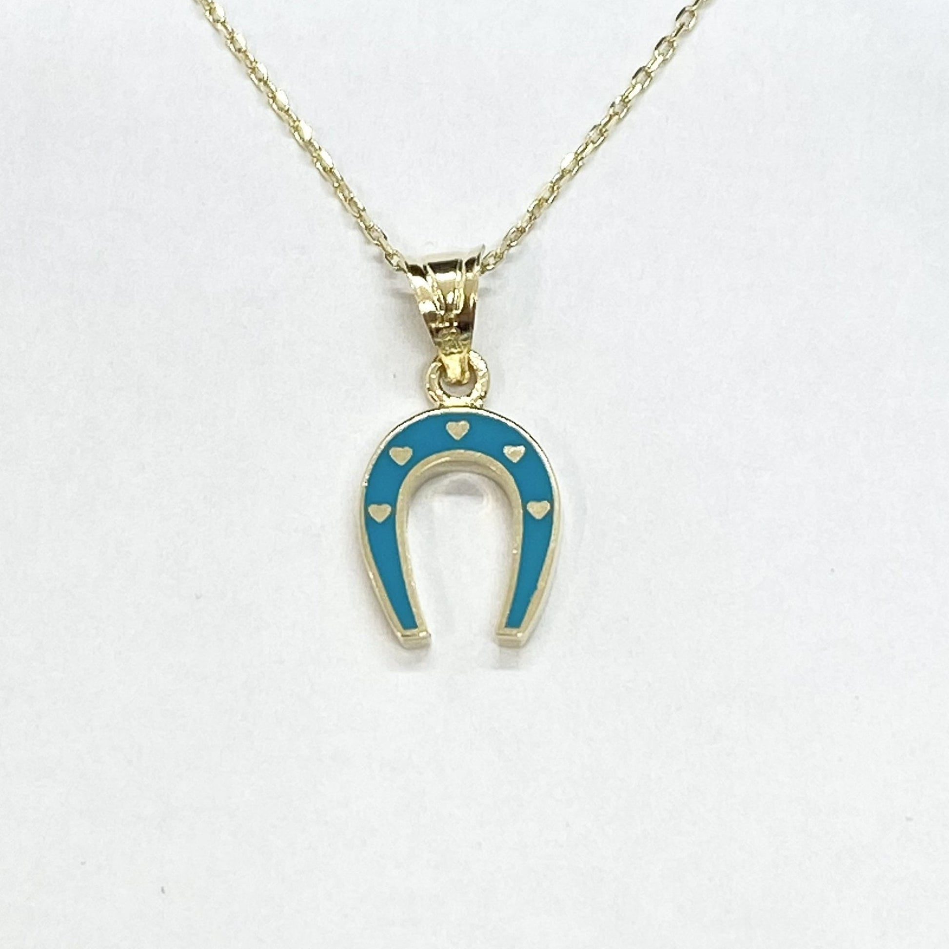 14K Real Solid Gold Horseshoe Necklace for Women , Lucky Horseshoe Pendant , Charm Horseshoe Jewelry, Birthday Gift