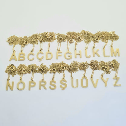 14K Real Solid Gold Initial Necklace , Personalized Gifts , Initial Pendant , Custom Initial Necklace Gold , Gold Letter Necklace for Women