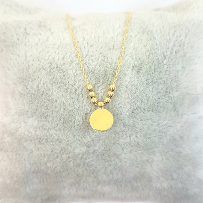 14K Real Solid Gold Lucky Evil Eye with Three Balls Blue Eyes Pendant Necklace for Women Turkish birthday gift