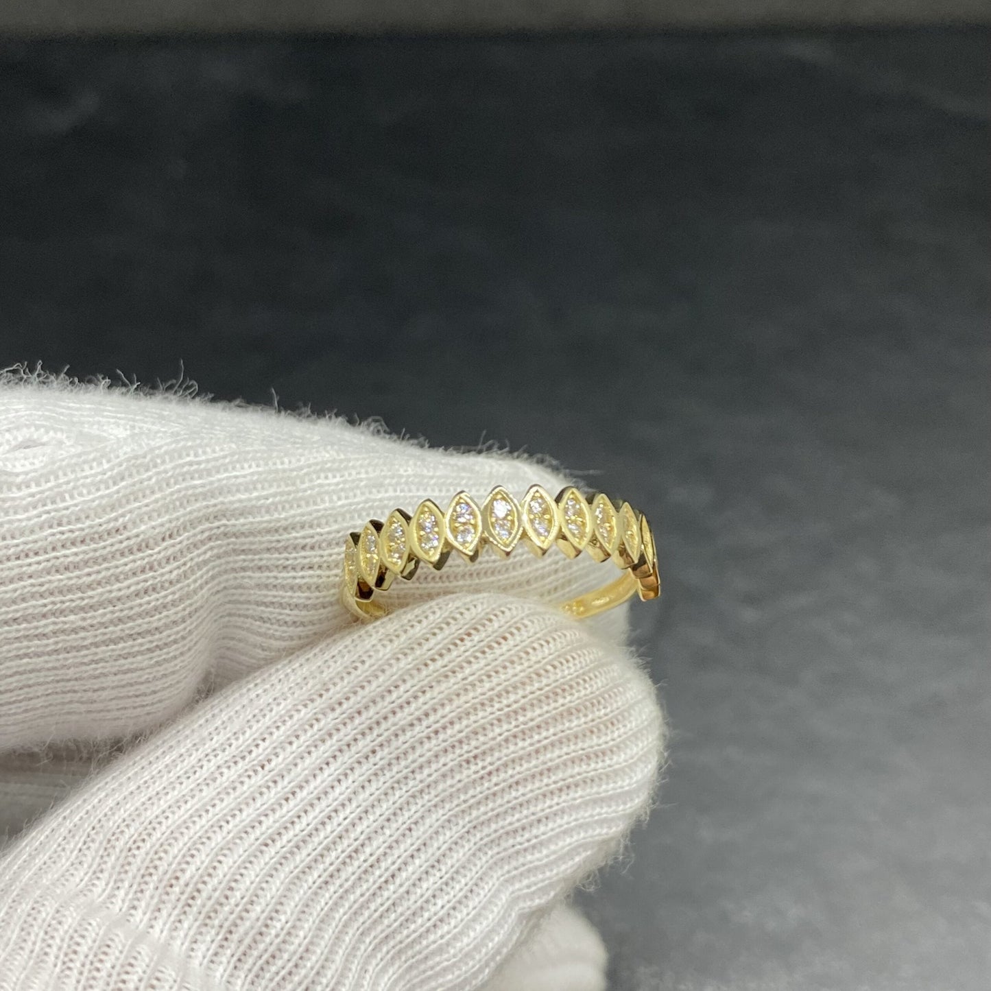 14K Real Solid Gold Marquise Ring for Women , CZ Marquise Shape Ring, Cubic Zirconia Marquise Design Ring , Christmas Gift for her