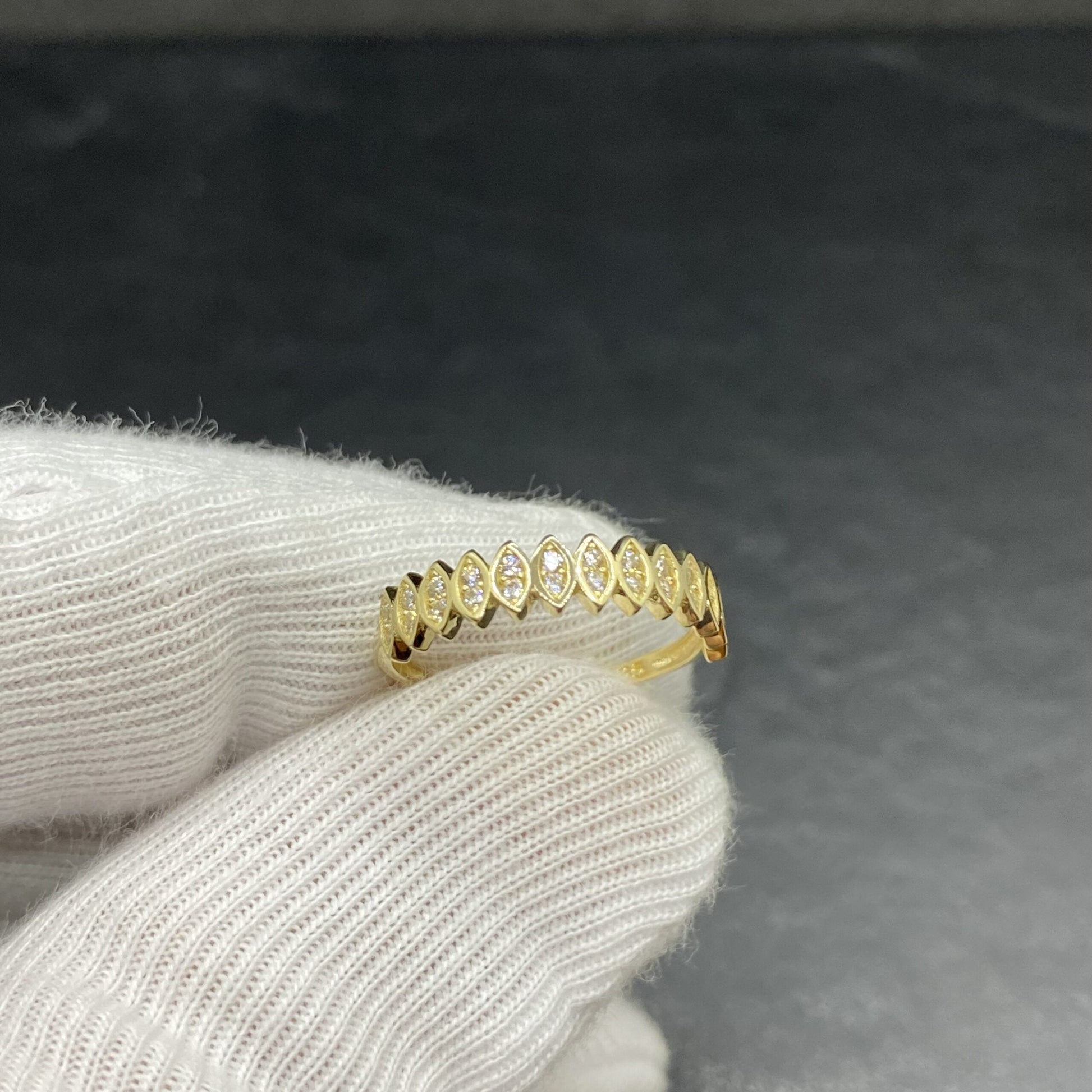 14K Real Solid Gold Marquise Ring for Women , CZ Marquise Shape Ring, Cubic Zirconia Marquise Design Ring , Christmas Gift for her