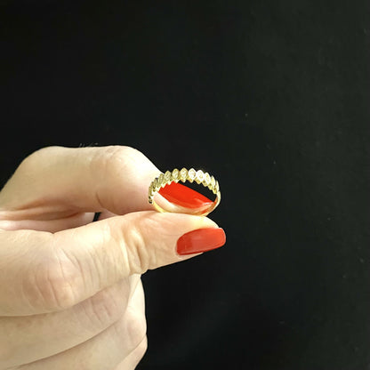 14K Real Solid Gold Marquise Ring for Women , CZ Marquise Shape Ring , Cubic Zirconia Marquise Design Ring ,Christmas Gift for women