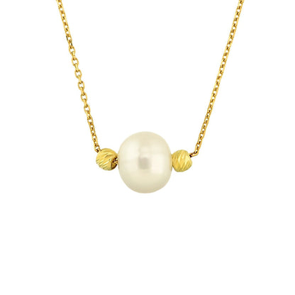 14K Real Solid Gold Pearl Necklace , Freshwater Pearl Necklace for Women , Dainty Pearl Necklace , Pearl Chain Necklace , Pearl Jewelry Gift (copy)