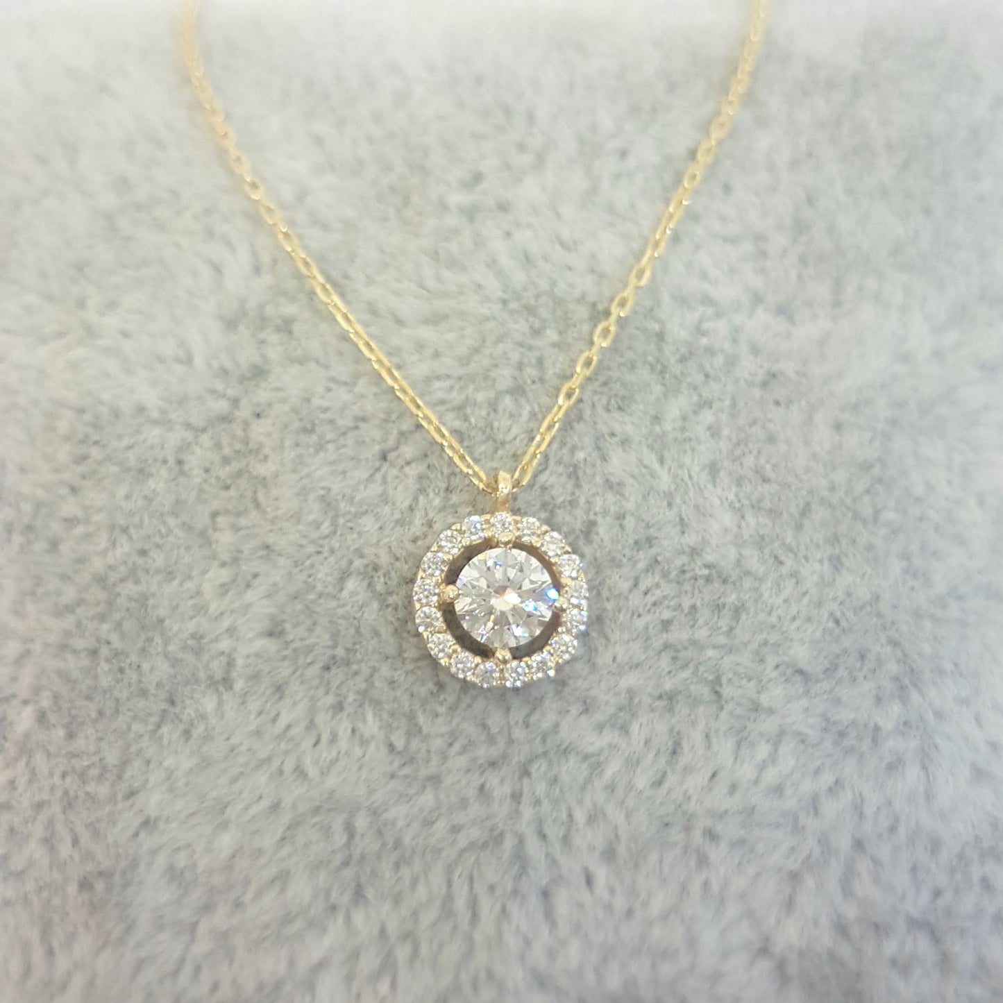 14K Real Solid Gold Round Circle with Halo Sun Shaped Decorated with Zirconia Stones Charm Cute Dainty Elegant Delicate Tiny Trendy Pendant Necklace Best Birthday Gift for Women Jewelry Girlfriend