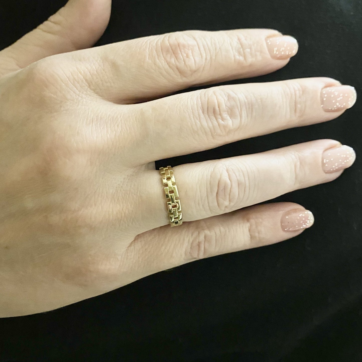 14K Real Solid Gold Stackable Thick Band Ring for Women, ple Dainty Ring Gold, 14K Solid Gold Band Ring, Birthday Christmas Gift for Her