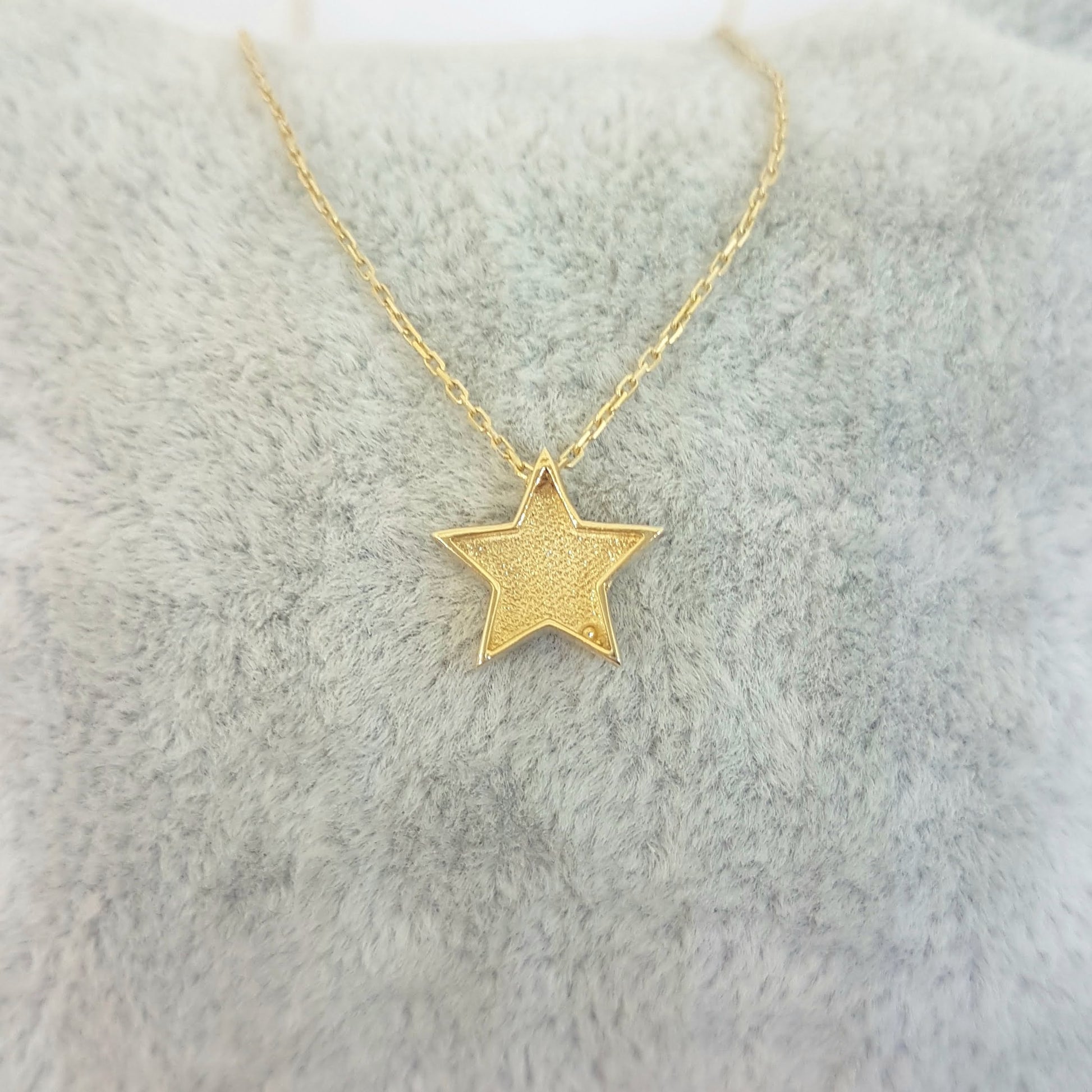 Star necklace pendant 14K solid gold for women length 16 20 inch star