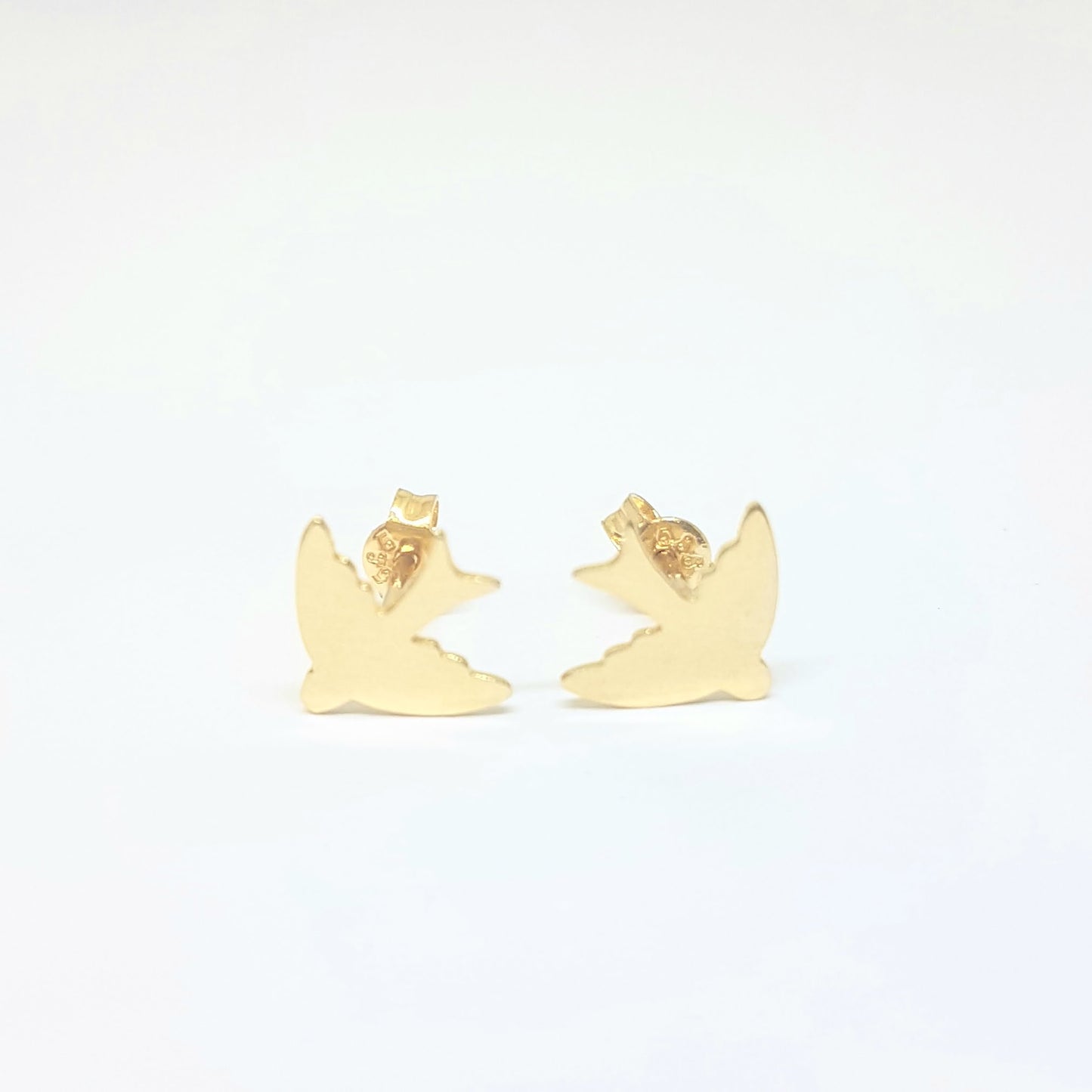 14K Real Solid Gold Swallow Stud Earrings for Women Best Birthday Gift Tiny Bird Animal Jewelry