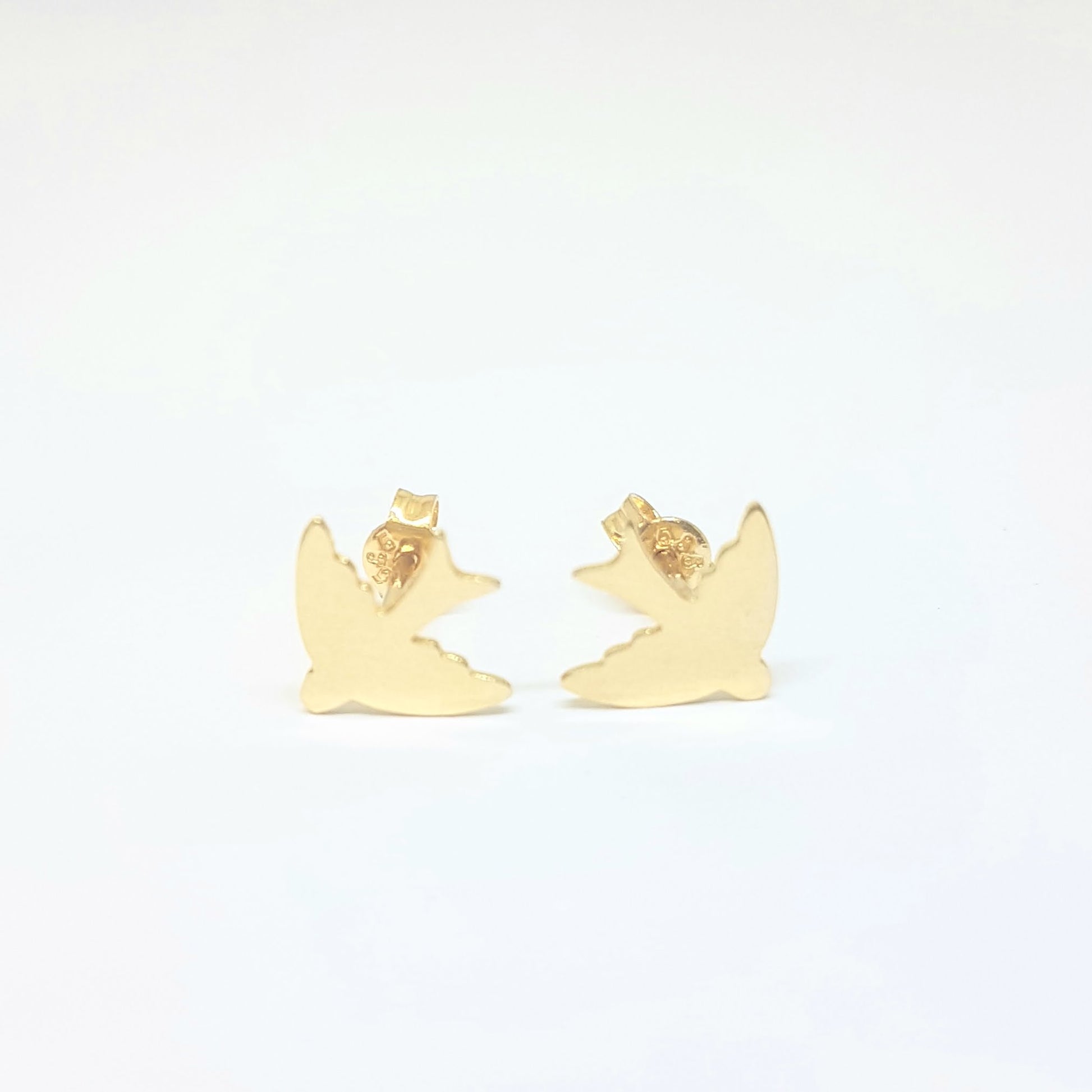 14K Real Solid Gold Swallow Stud Earrings for Women Best Birthday Gift Tiny Bird Animal Jewelry