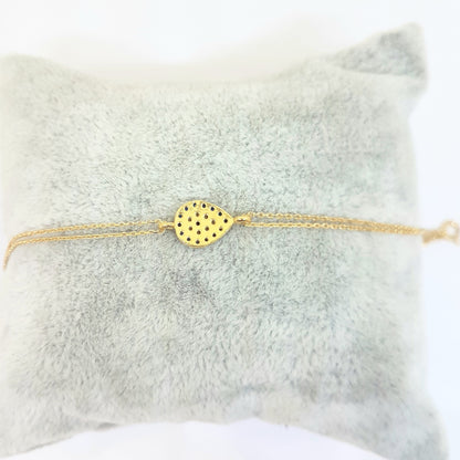 14K Real Solid Gold Teardrop Bracelet with Navy Blue and White CZ for Women mother's day gift birthday gift