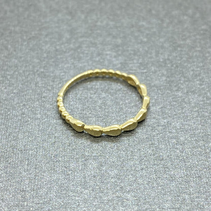 14K Real Solid Gold Teardrop Dotted Ring for Women , Dainty Rings , 14 karat gold ring