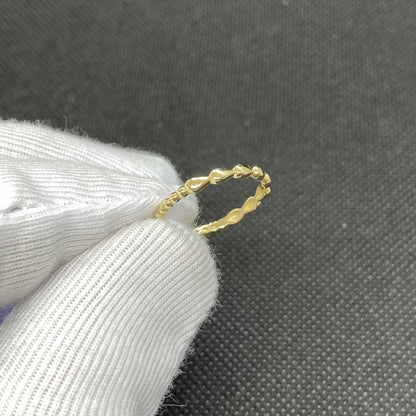 14K Real Solid Gold Teardrop Dotted Ring for Women , Dainty Rings , 14k white gold ring