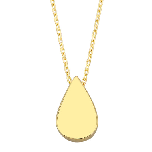 14K Real Solid Gold Teardrop Necklace for Women Girlfriend Mom Her Best Birthday Christmas Gift Tiny Dainty Charm Gold Pendant Chain jewelry