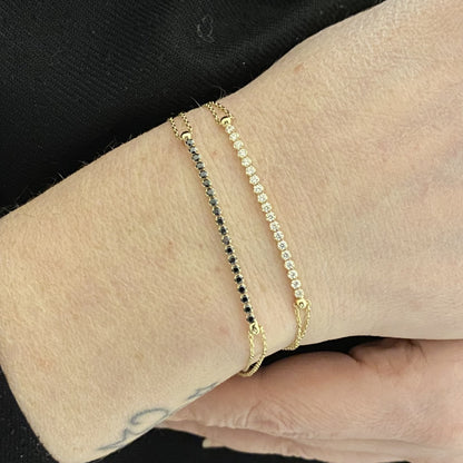 14K Real Solid Gold Tennis Bracelet , Tennis Bracelet Cubic Zirconia , Tennis Bracelets for Women , Bridal Gifts ,Charm Bracelets for Her
