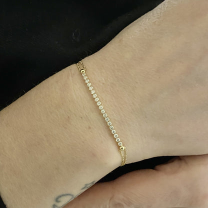 14K Real Solid Gold Tennis Bracelet , Tennis Bracelet Cubic Zirconia , Tennis Bracelets for Women ,Bridal Gifts , Charm Bracelets for Her