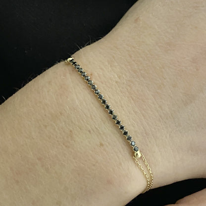 14K Real Solid Gold Tennis Bracelet , Tennis Bracelet Cubic Zirconia , Tennis Bracelets for Women , Bridal Gifts , Charm Bracelets for Her