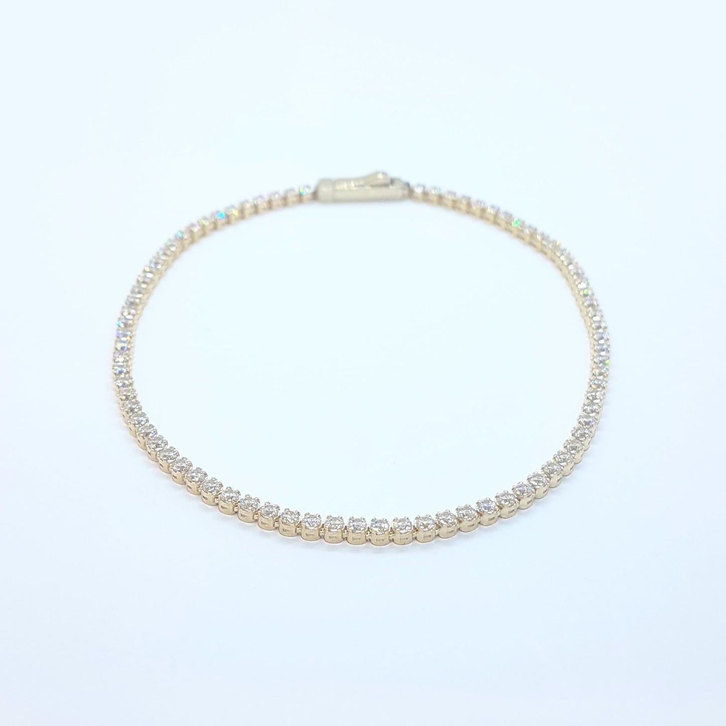 14K Real Solid Gold Tennis Bracelet for Women , CZ Eternity Tennis Bracelet