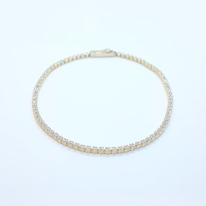 14K Real Solid Gold Tennis Bracelet for Women , CZ Eternity Tennis Bracelet