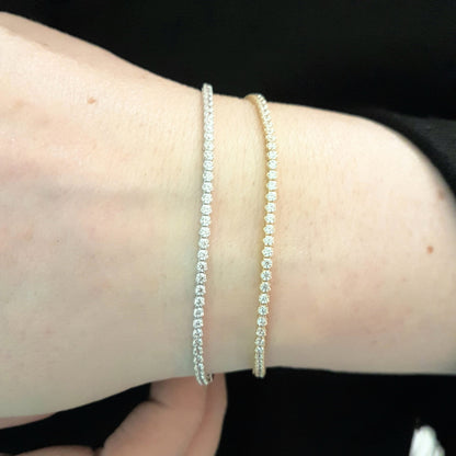 14K Real Solid Gold Tennis Bracelet for Women , CZ Eternity Tennis Bracelet