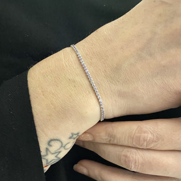 14K Real Solid Gold Tennis Bracelet for Women | CZ Eternity Tennis Bracelet for Her, birthday gift