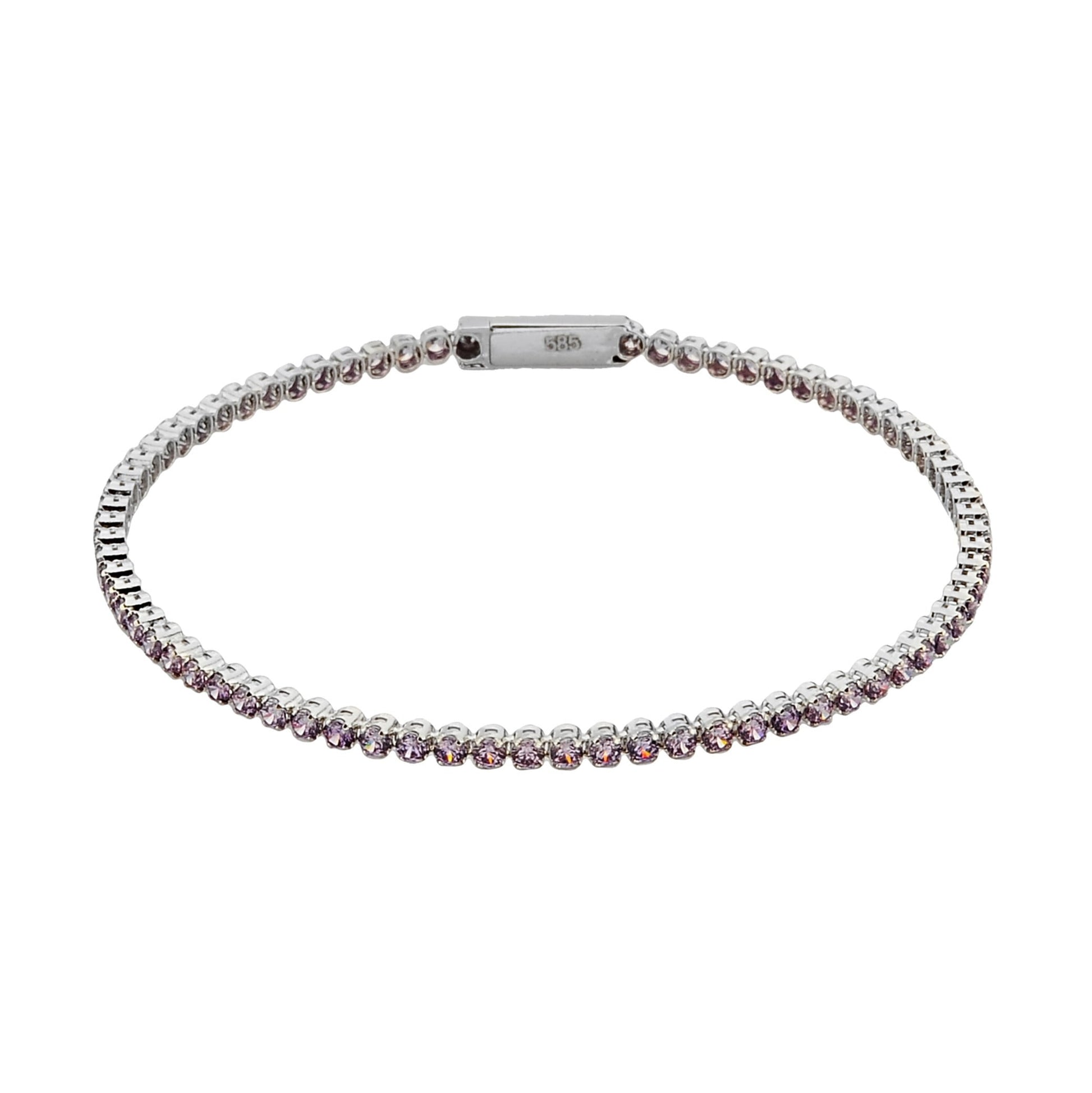 14K Real Solid Gold Tennis Bracelet for Women | CZ Eternity Tennis Bracelet for Her