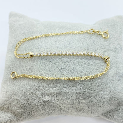 14K Real Solid Gold Tennis Bracelet for Women | CZ Tennis Bracelet birthday gift
