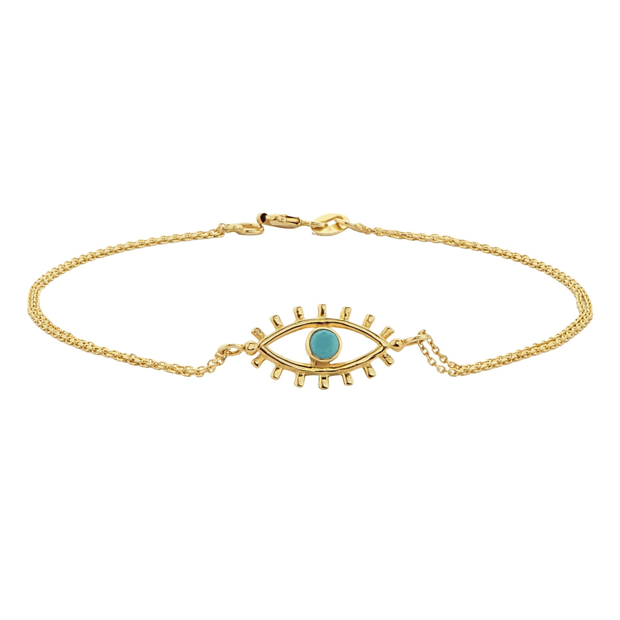 14K Real Solid Gold Turquoise Evil Eye Bracelet For Women Evil eye nazar protection good luck charms handmade jewelry birthday gift christmas girl her girlfriend