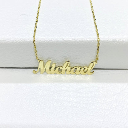 14K Real Solid Name Necklace , Nameplate Necklace , Customized Name Necklace , Dainty Personalized Jewelry, Birthday Christmas Gift for her