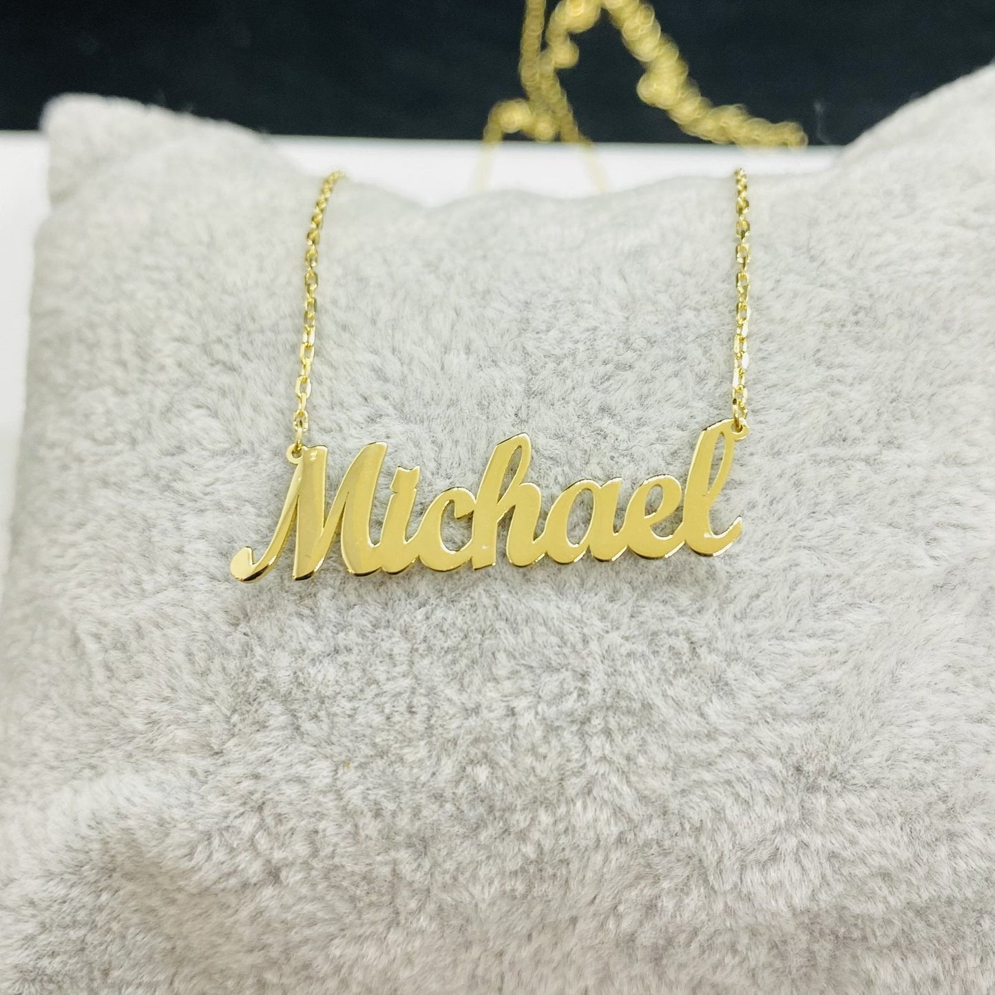 14K Real Solid Name Necklace , Nameplate Necklace , Customized Name Necklace , Dainty Personalized Jewelry, Christmas Gift for her
