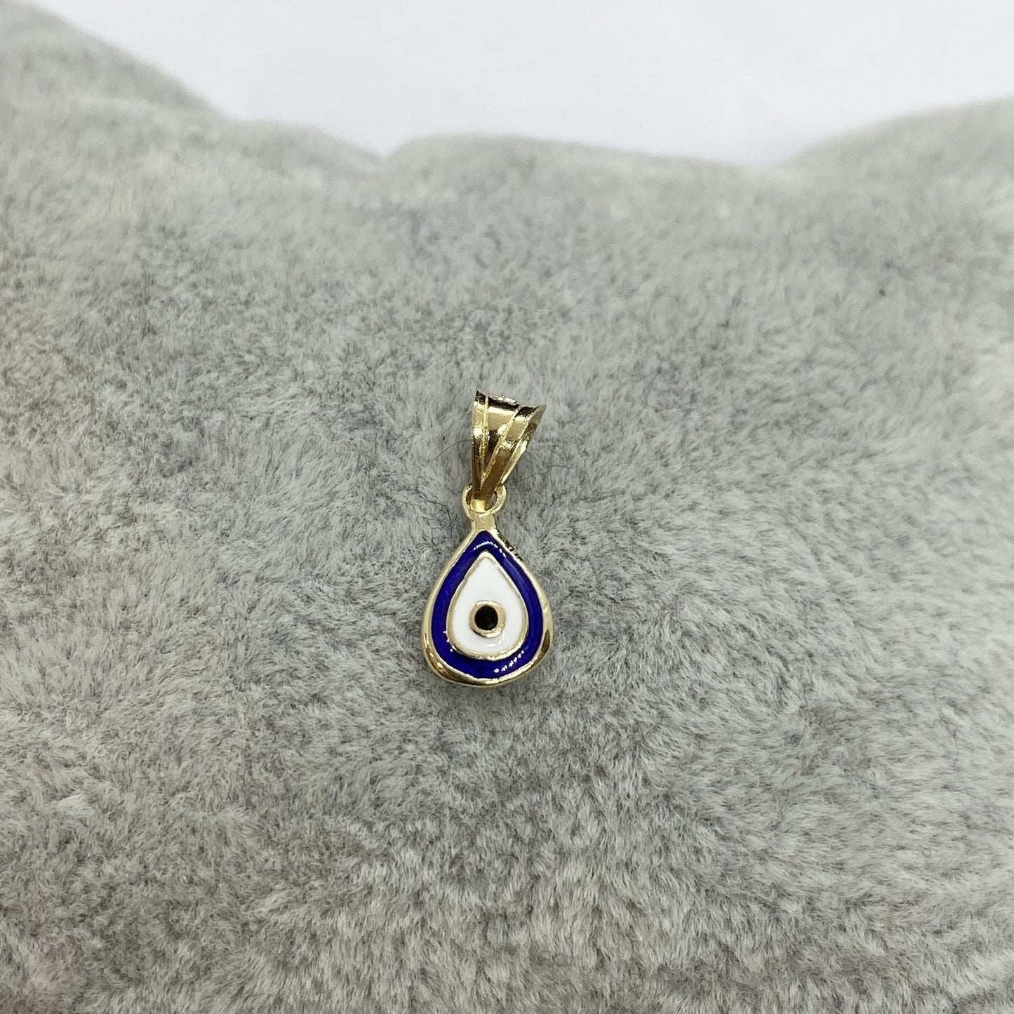 14K Real Solid Yellow Gold Teardrop Evil Eye Pendant Necklace for Women , Two Sided Minimalist Necklace, jewelry Birthday Gift for her mom