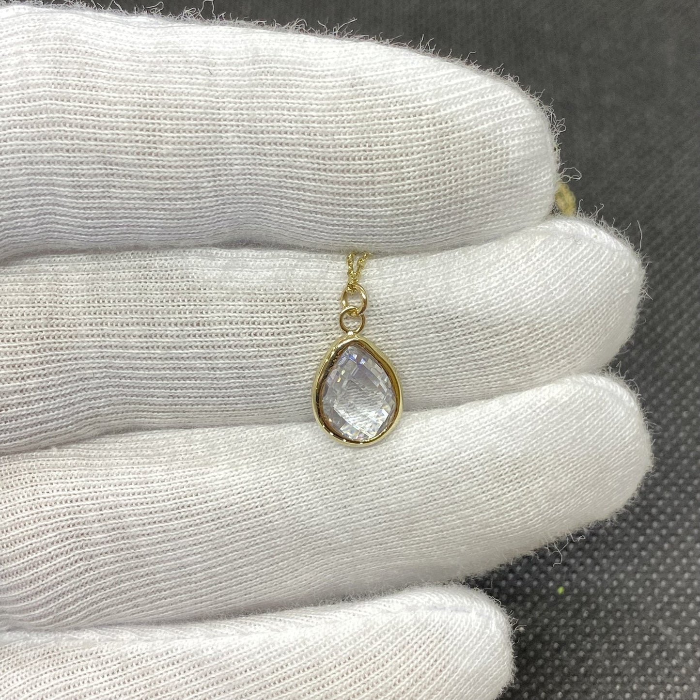 14K Solid Gold April Birthstone Necklace for Women, Charm Necklace, Boho Necklace, April Birthday Gift , Mother's Day gift , Birthday gift for mom