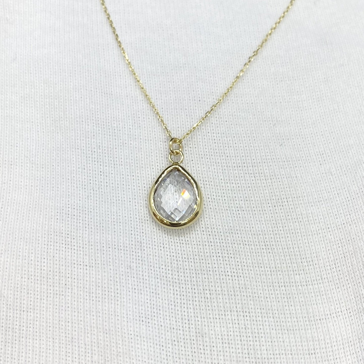 14K Solid Gold April Birthstone Necklace for Women, Charm Necklace, Boho Necklace, April Birthday Gift , Mother's Day gift , Birthday gift for mom